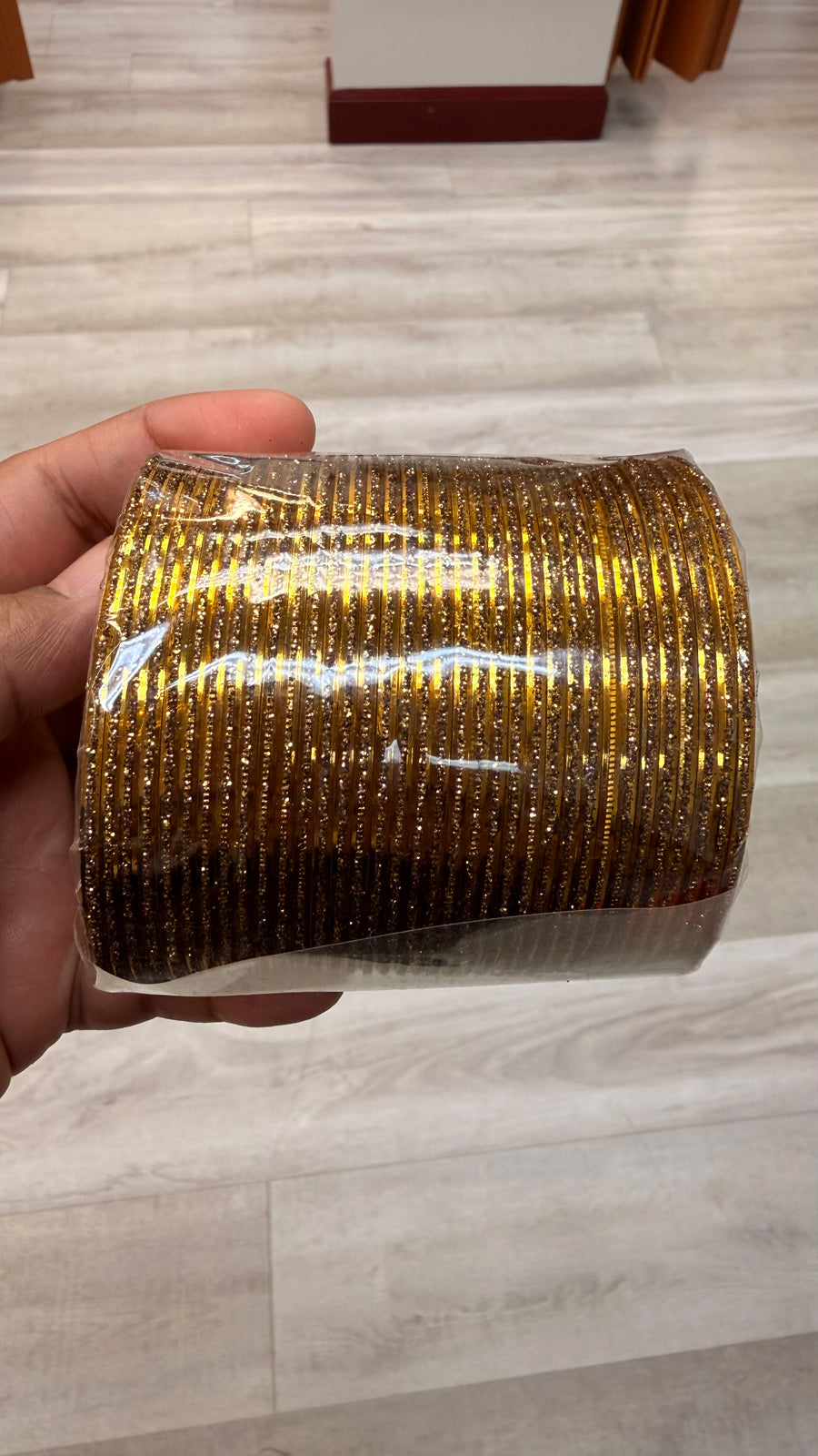 Dark Gold Thin Metal Shinny Bangles sets - 36 pieces