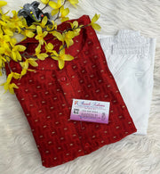 Men's red kurta set
