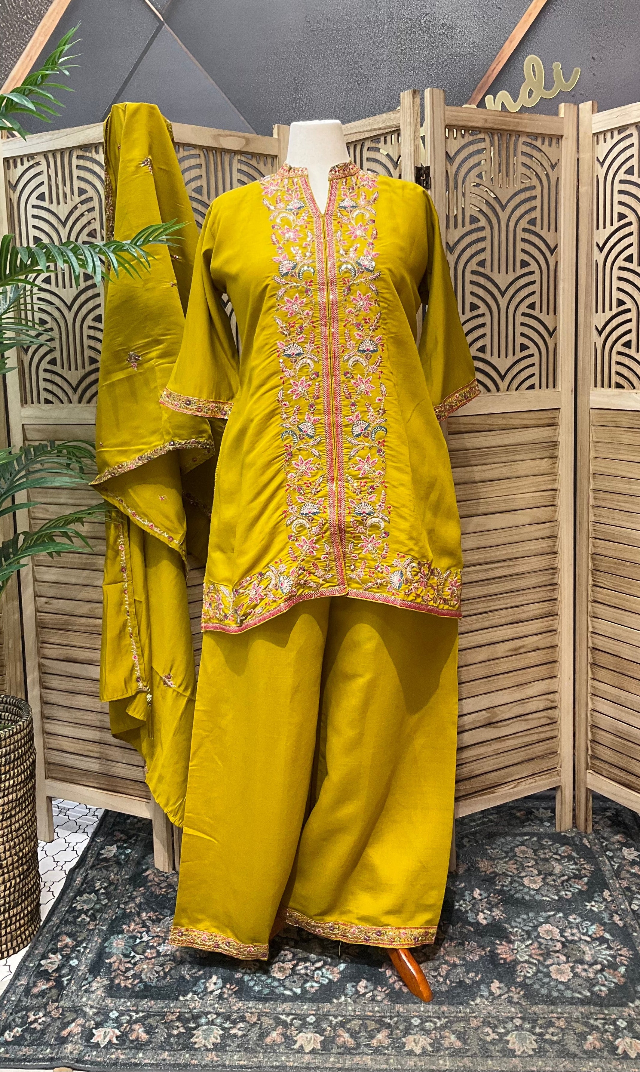 Plus Size 52 - Green Party Wear Palazzo set