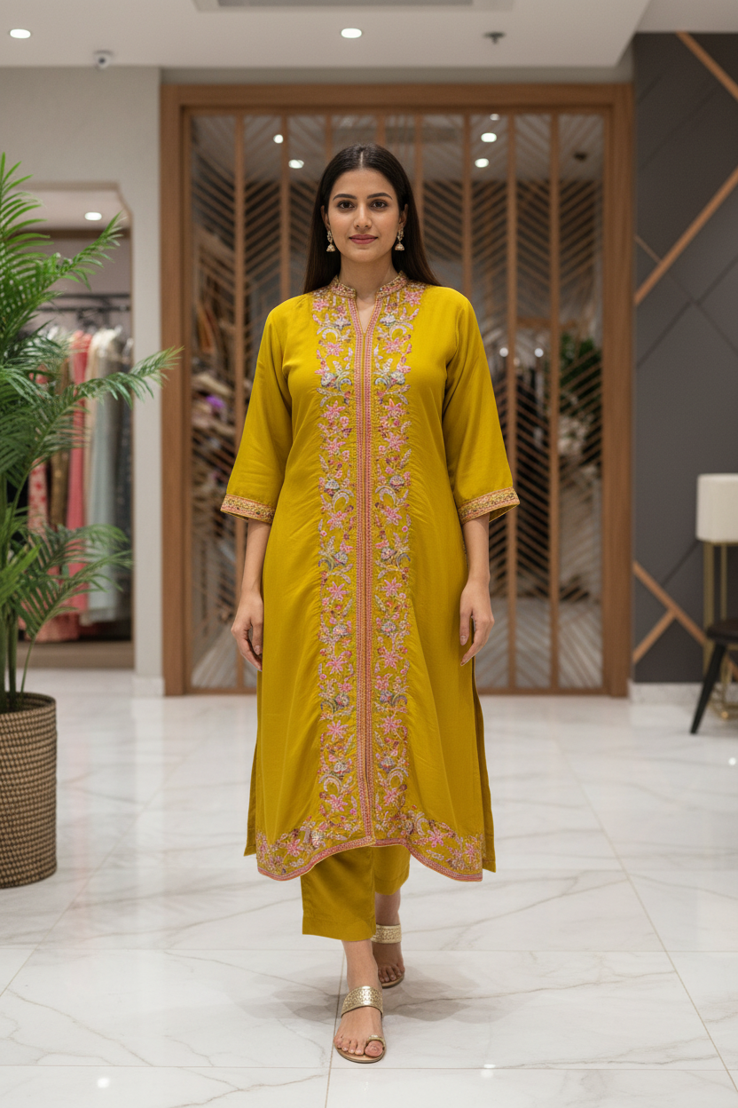 Plus Size 52 - Green Party Wear Palazzo set