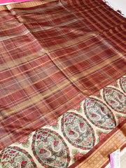 Light Weight Fancy Silk Saree with Animal Design Border
