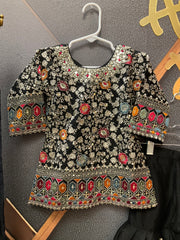 Toddler Girl Black Sharara set