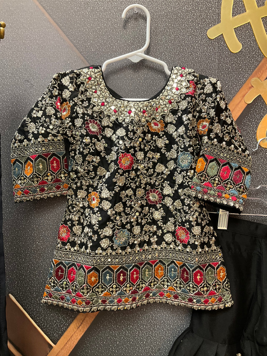 Toddler Girl Black Sharara set