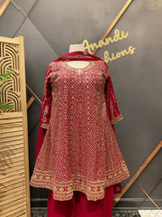 /Indian Xxl Pink Georgette Sharara Set