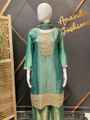 Women’s Pastel Green Party Wear Palazzo Set