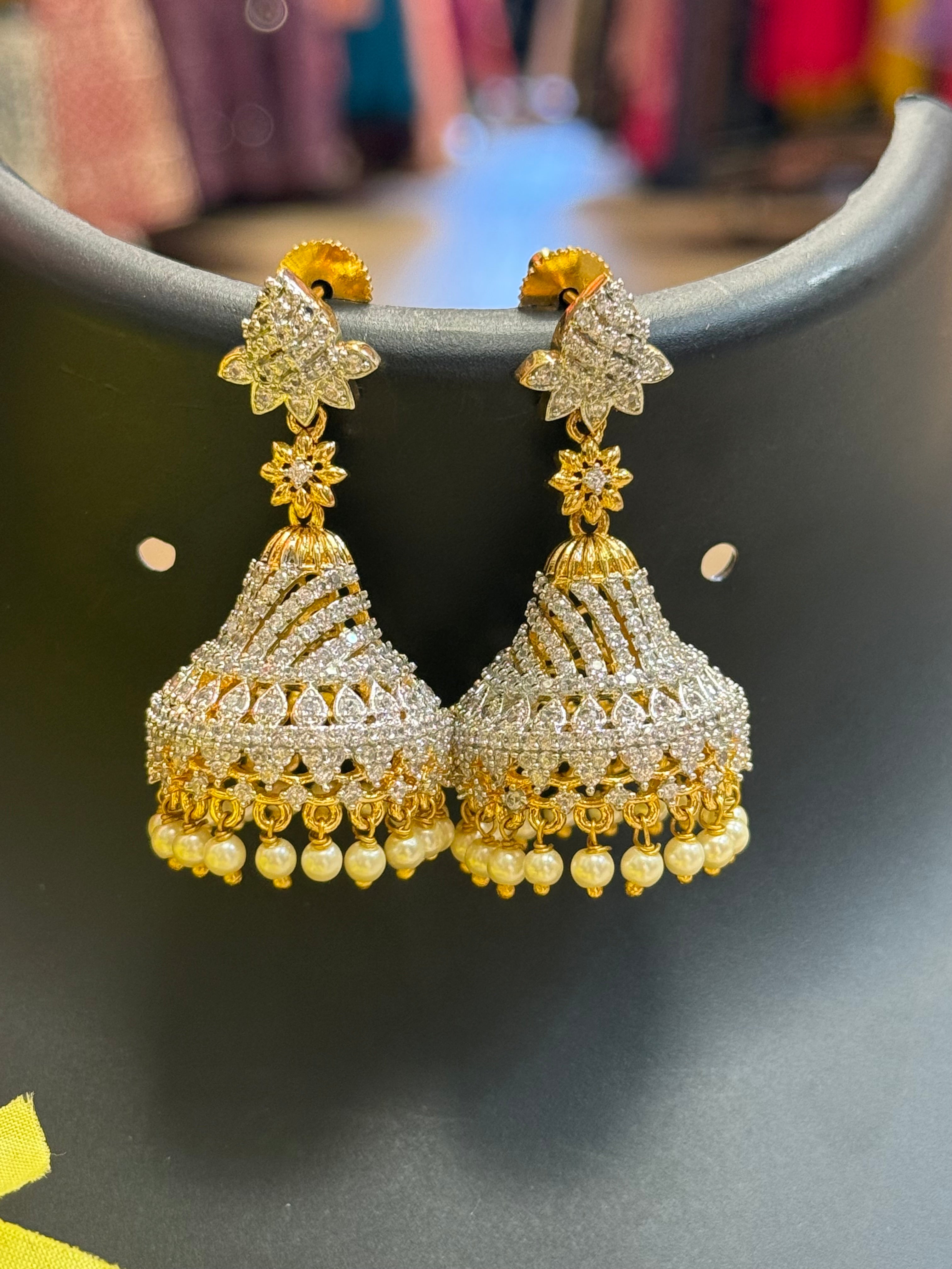 Unique CZ Jhumkas/Earrings