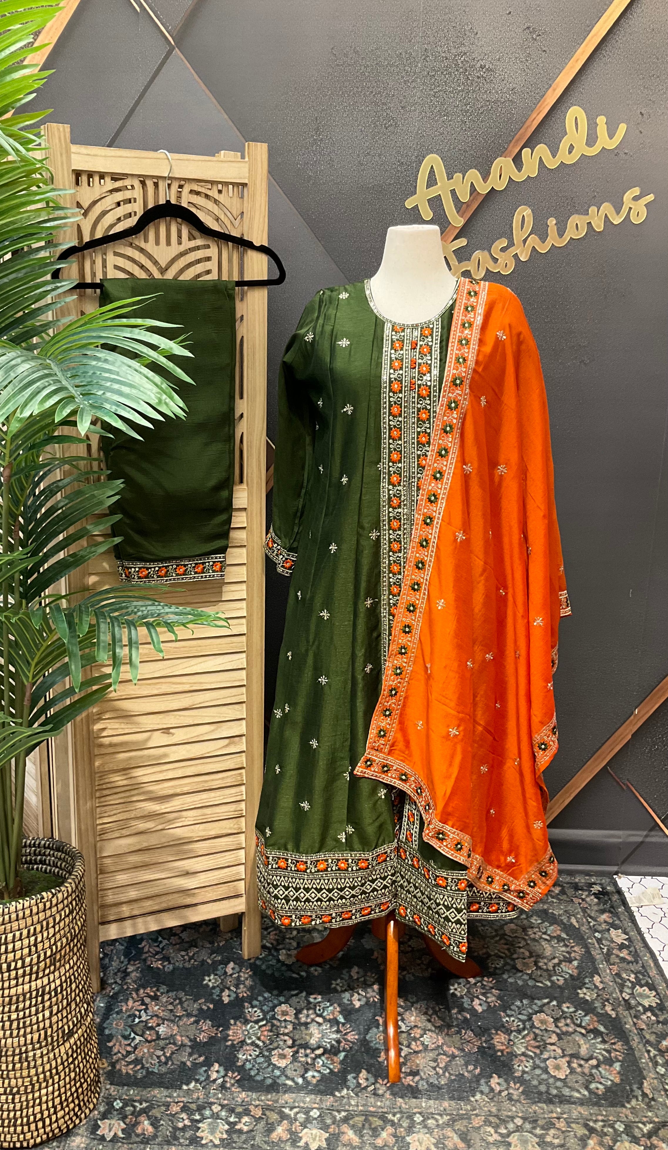 Plus size - Party Wear Anarkali Kurti set