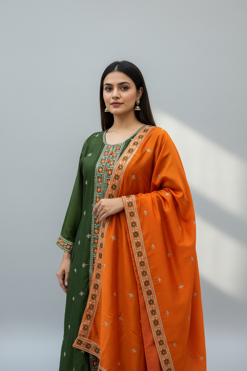 Plus size - Party Wear Anarkali Kurti set