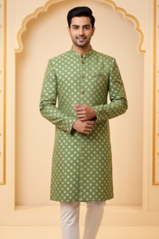 Men’s Green Party Wear Sherwani Set