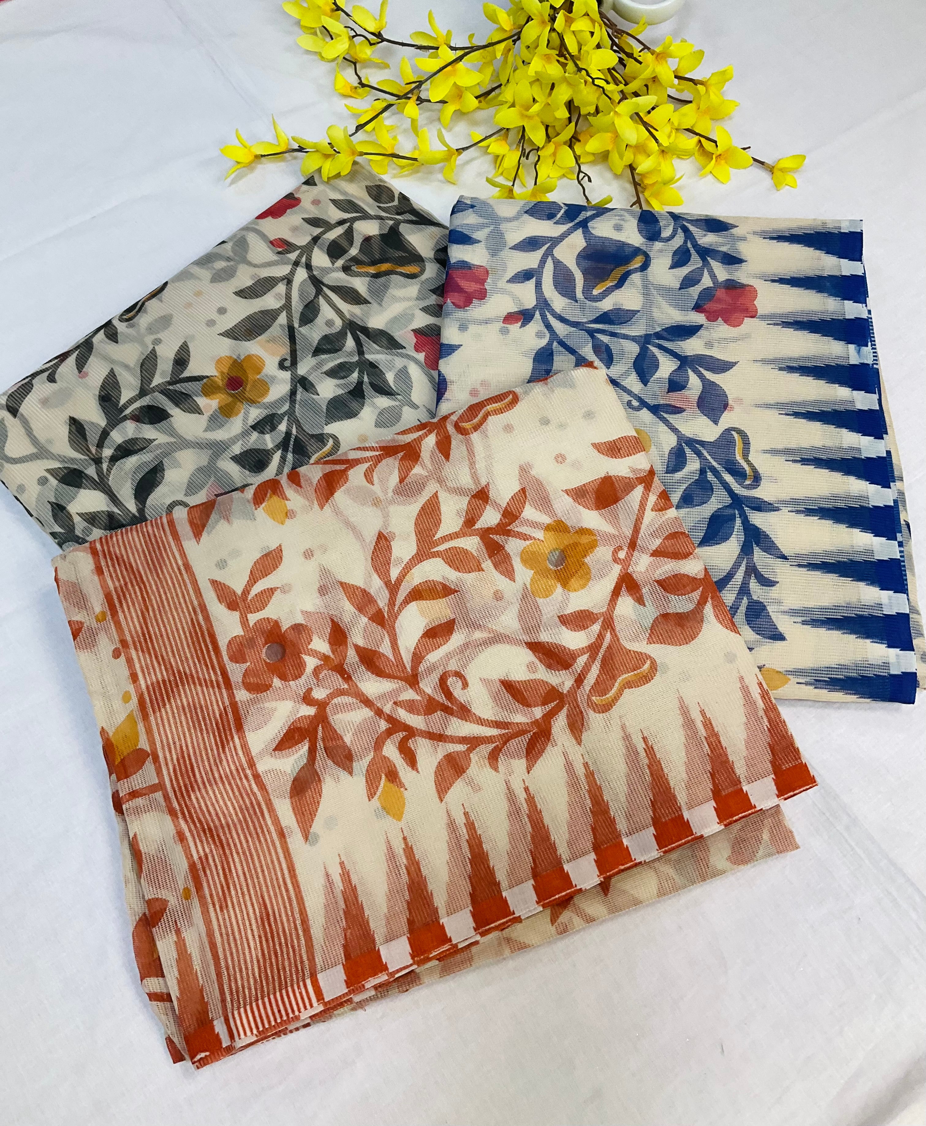 Super Net/ Cotton Printed Sarees