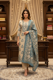 Chanderi Silk Floral Kurti set