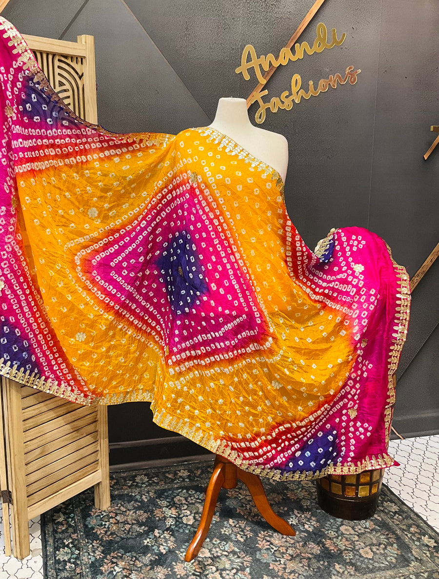 Multicolor Bandhini dupatta