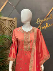 Teenage Girls - Peach Color Kurti set