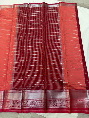 Festival Special Peach Color Semi Silk Saree - Budget Friendly