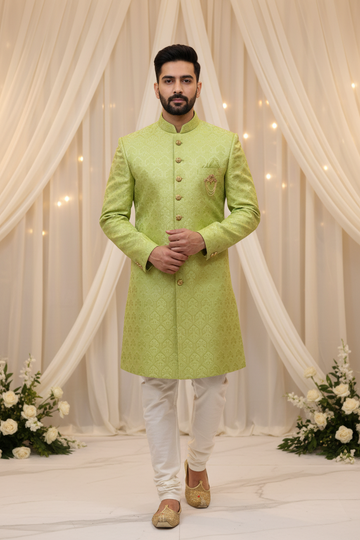 Light Green - Indo Western Men’s Sherwani set