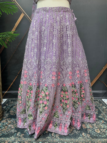 Plus Size Heavy Work Lehenga Set - Net Fabric Party Wear