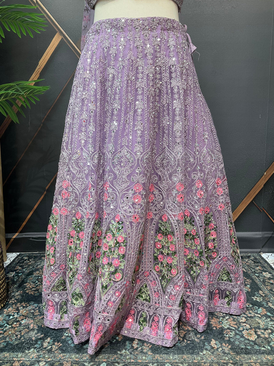 Plus Size Heavy Work Lehenga Set - Net Fabric Party Wear