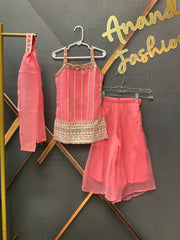Neon Pink Toddler sharara set