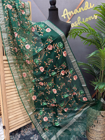 Organza Dupattas with Embroidery