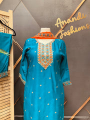 Plus size Blue Party Wear kurti set