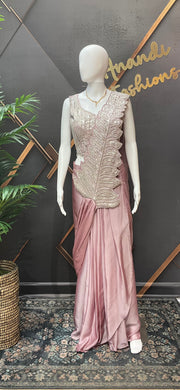 Lavender Ready to Wear Saree