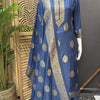 Blue Party Wear Benarasi Style Kurti Set - Chudidhar Set