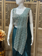 Women’s Rama Green Ready-to-Wear Saree
