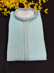 Premium Quality Aqua Blue Mens wear Kurta sets