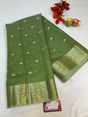 Green Benarasi Cotton Silk Saree