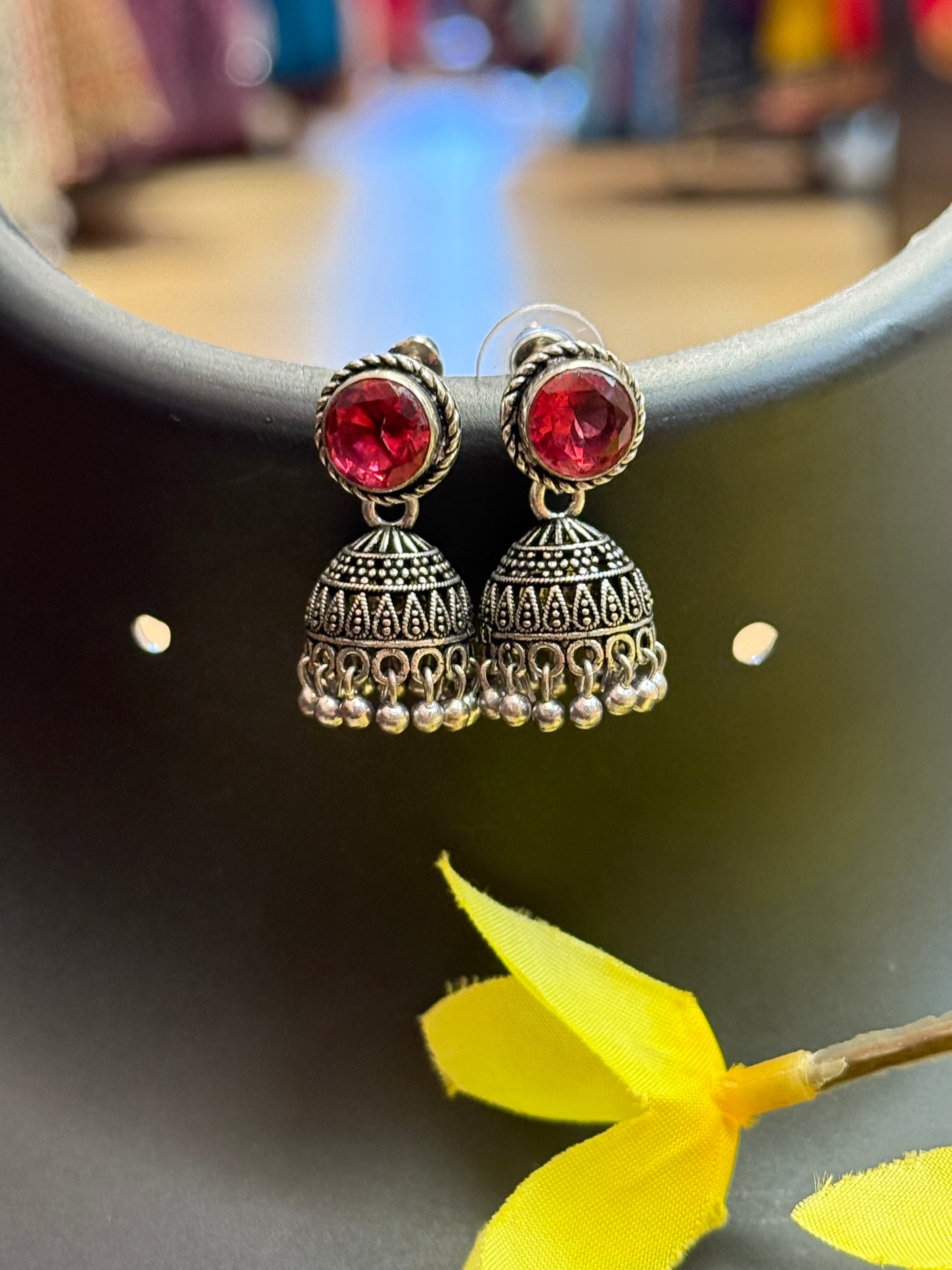 Cute small German silver Jhumkas/Earrings