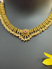 Antique Finish Guttapusalu Necklace Set