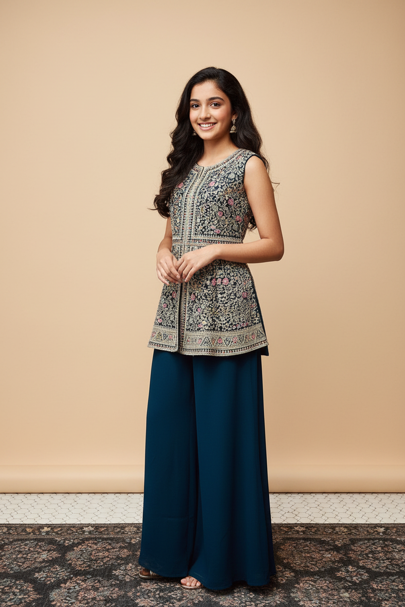 Teenage Girls - Teal Blue sharara