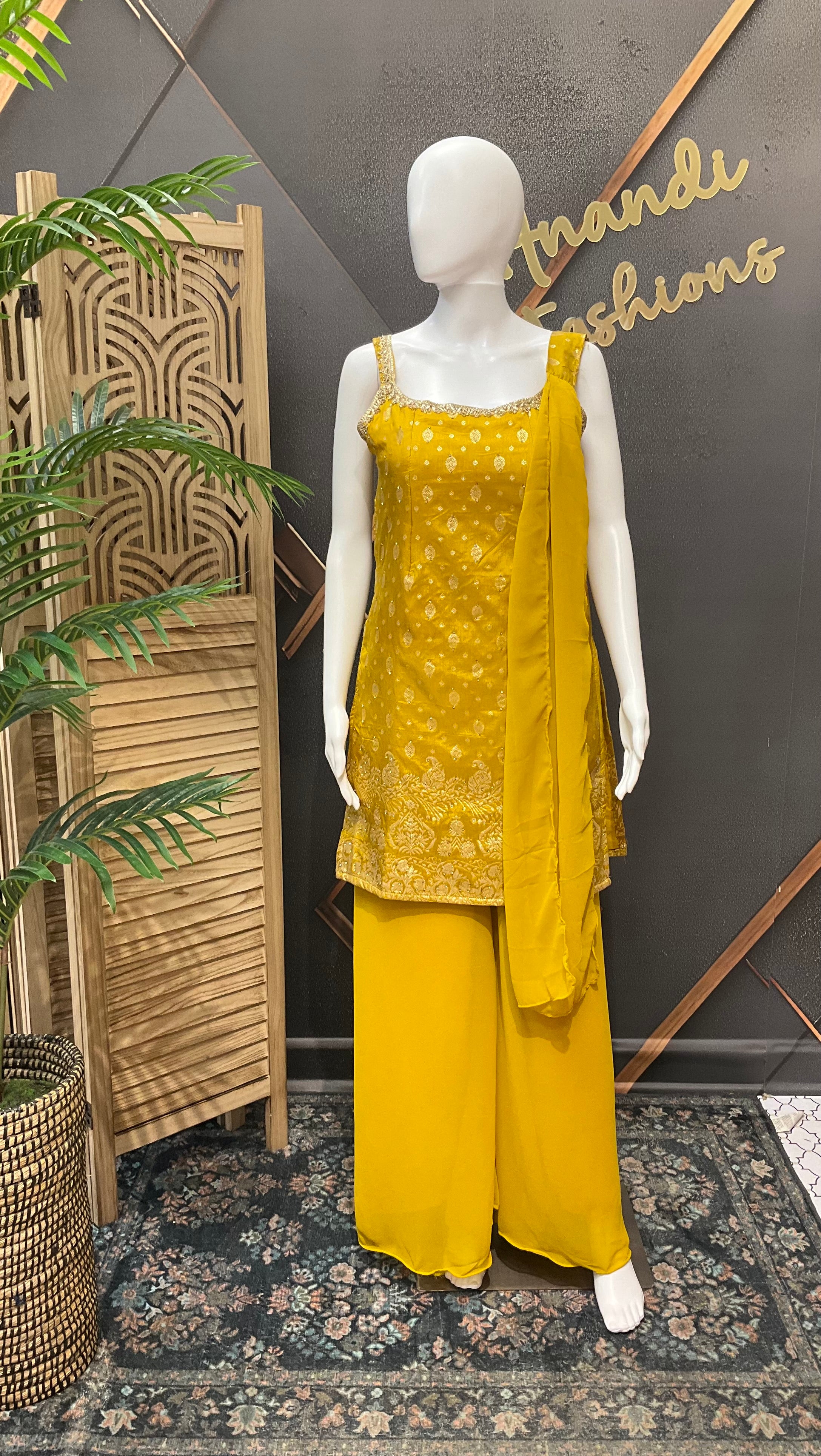 Yellow - Party Wear Palazzo Sets