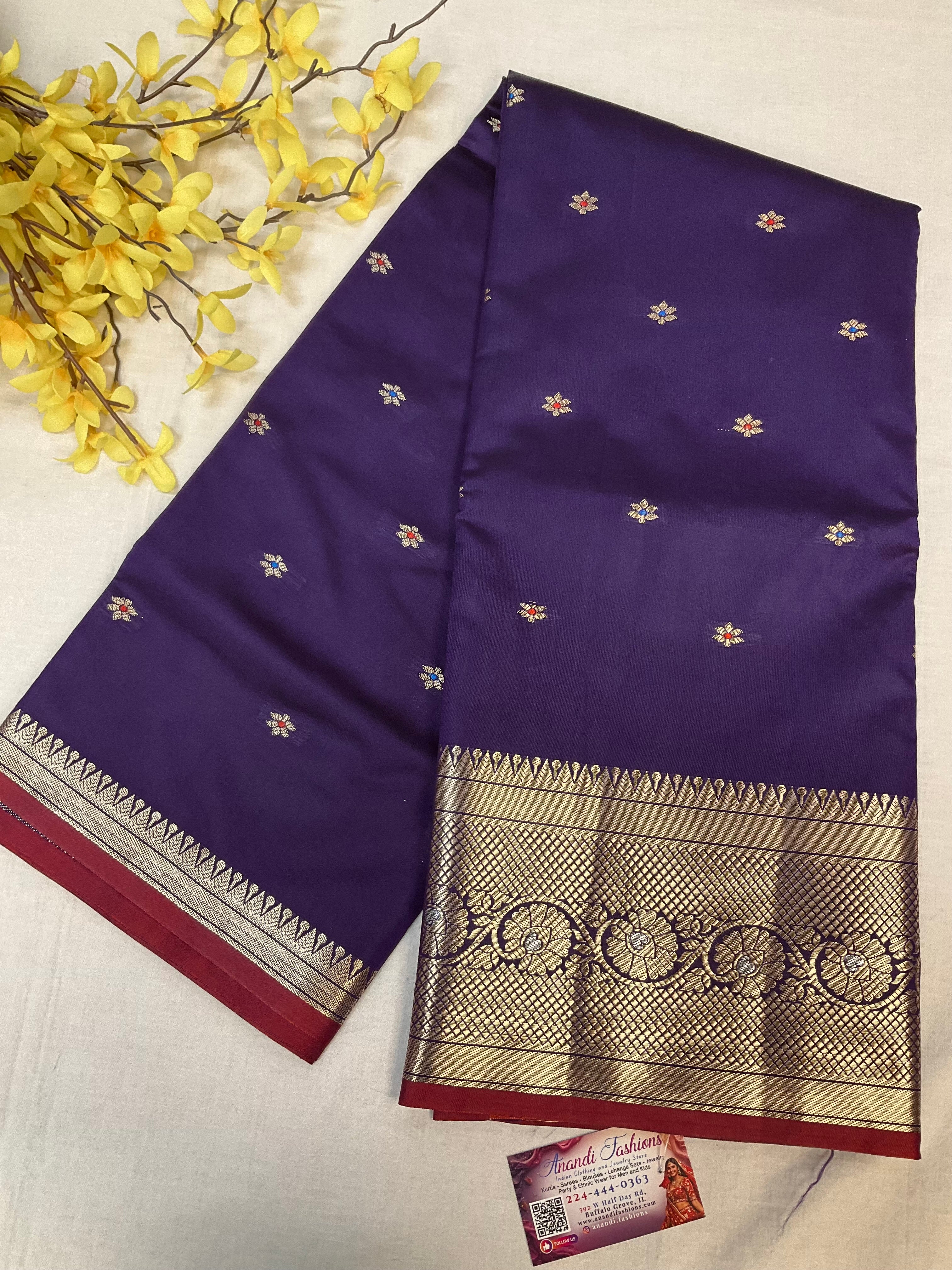 Violet - Benarasi Silk Saree