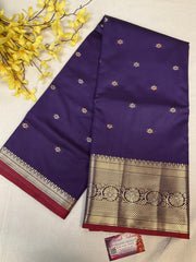 Violet - Semi Benarasi Silk Saree