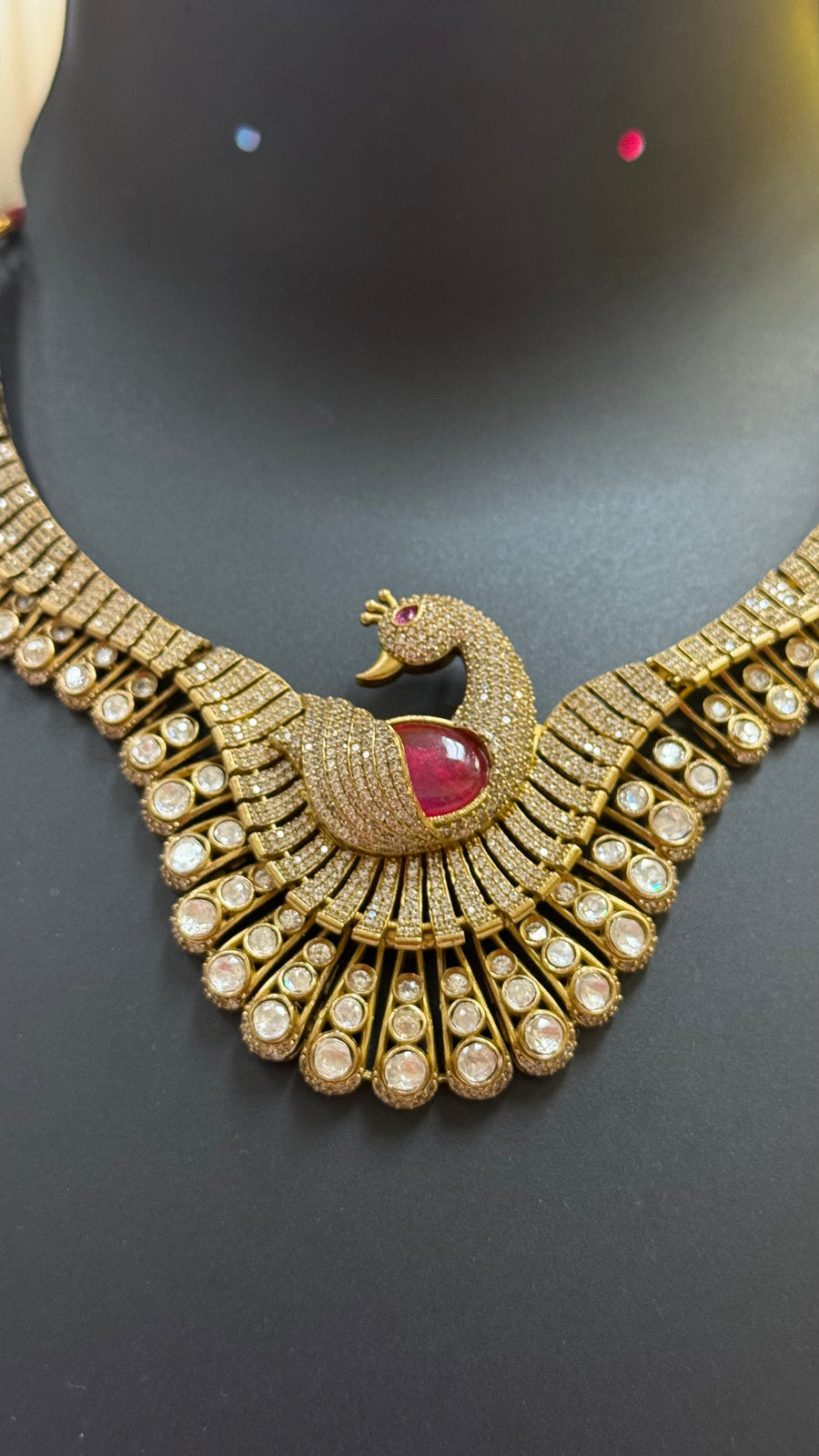 Peacock Design Kundan Victorian Necklace set