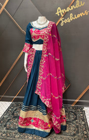 Teal Blue Pure Cotton Chaniya Choli set
