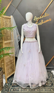 Pastel Lavender Party Wear Lehenga set