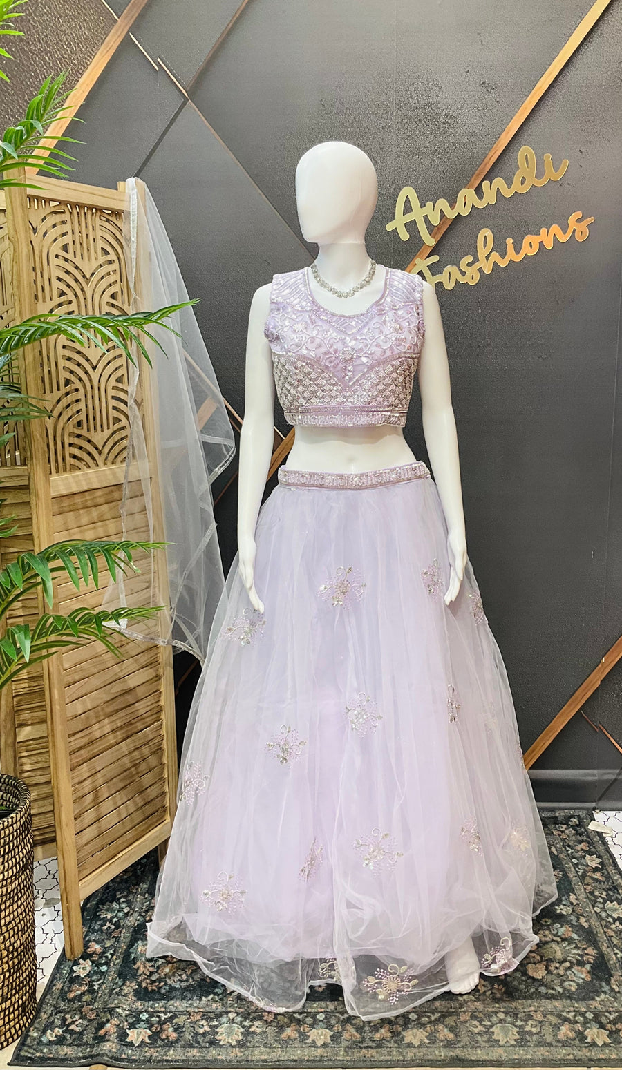 Pastel Lavender Party Wear Lehenga set
