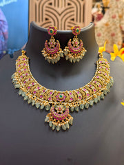 Jadau Kundan Moon/Chand Design Necklace set