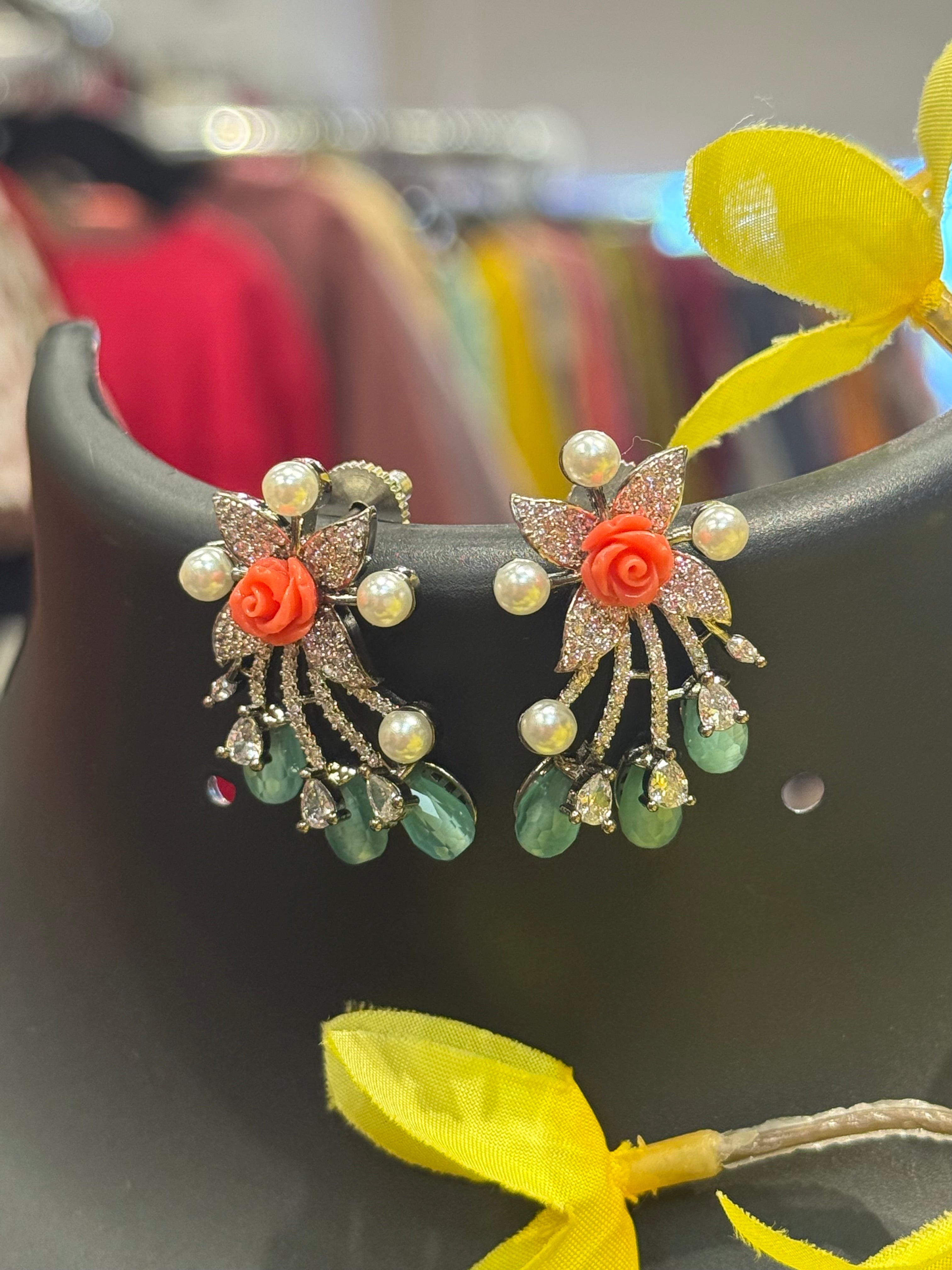 CZ Fancy Earrings-Party Wear Earrings