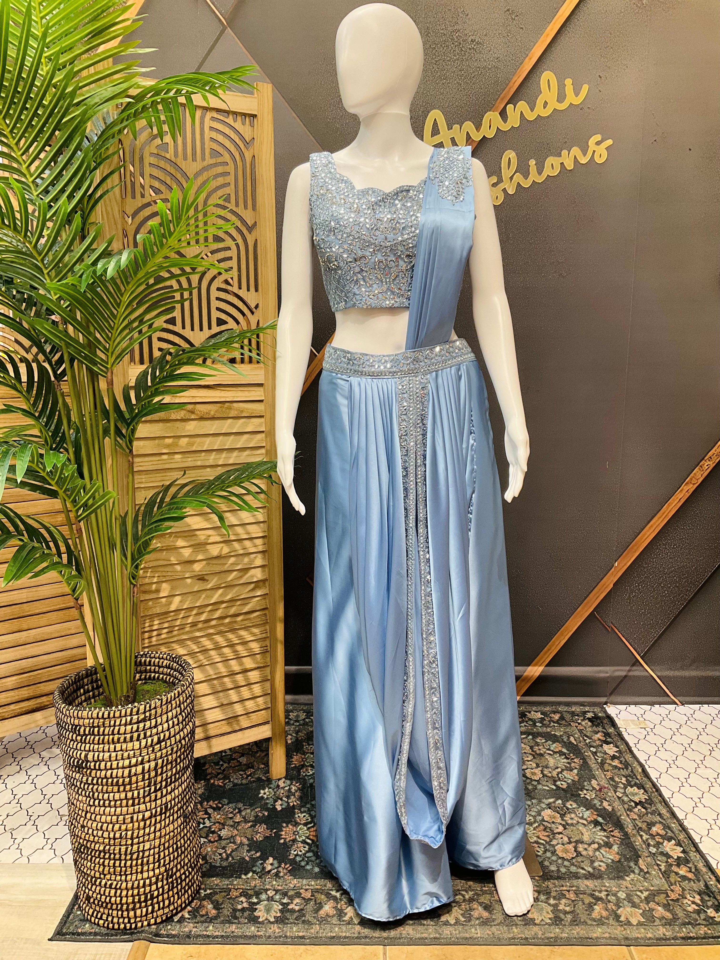 Ready to Wear Saree with Overcoat