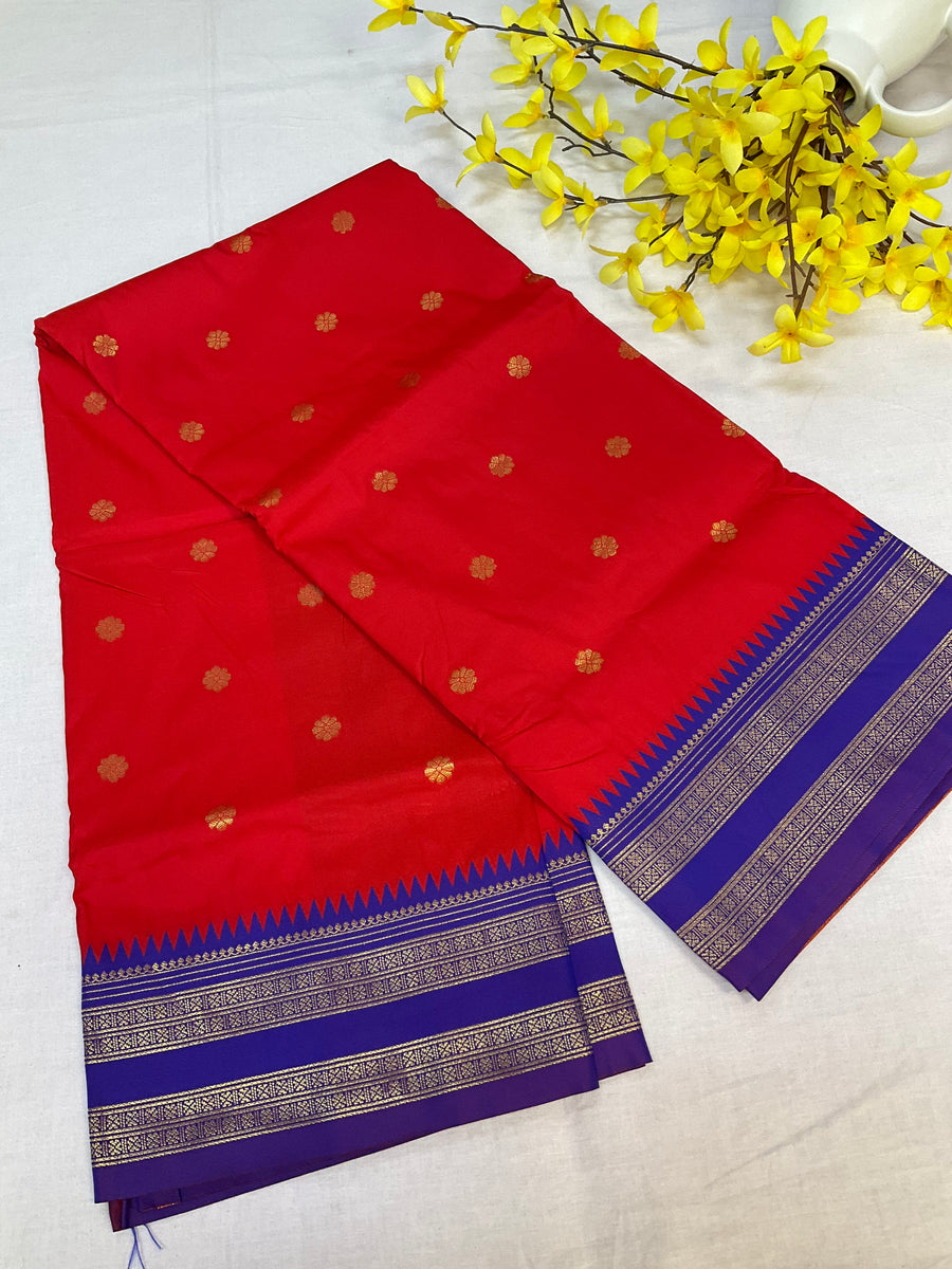 Red Paithani saree