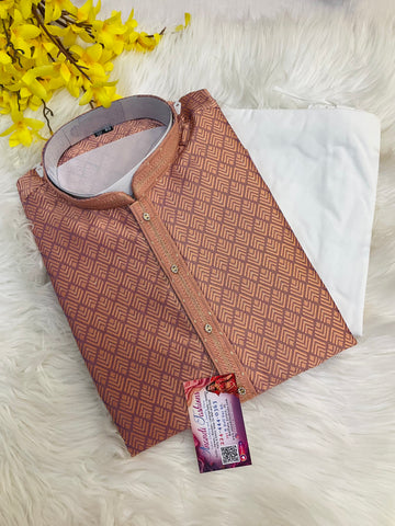 Light Orange Mens Wear kurta set