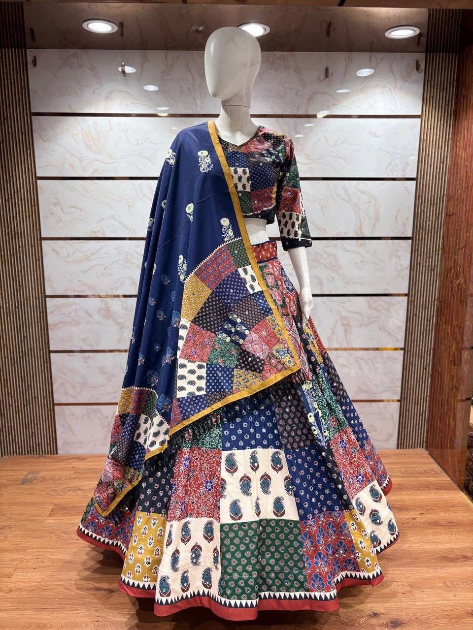 Garba Chaniya Choli set - Patch Style