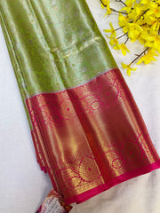 Green Semi Silk Kanjeevaram Saree