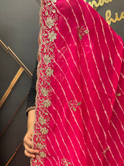 Pink Leheriya Saree