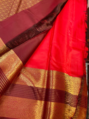 Red - Semi Silk Kanjeevaram Saree