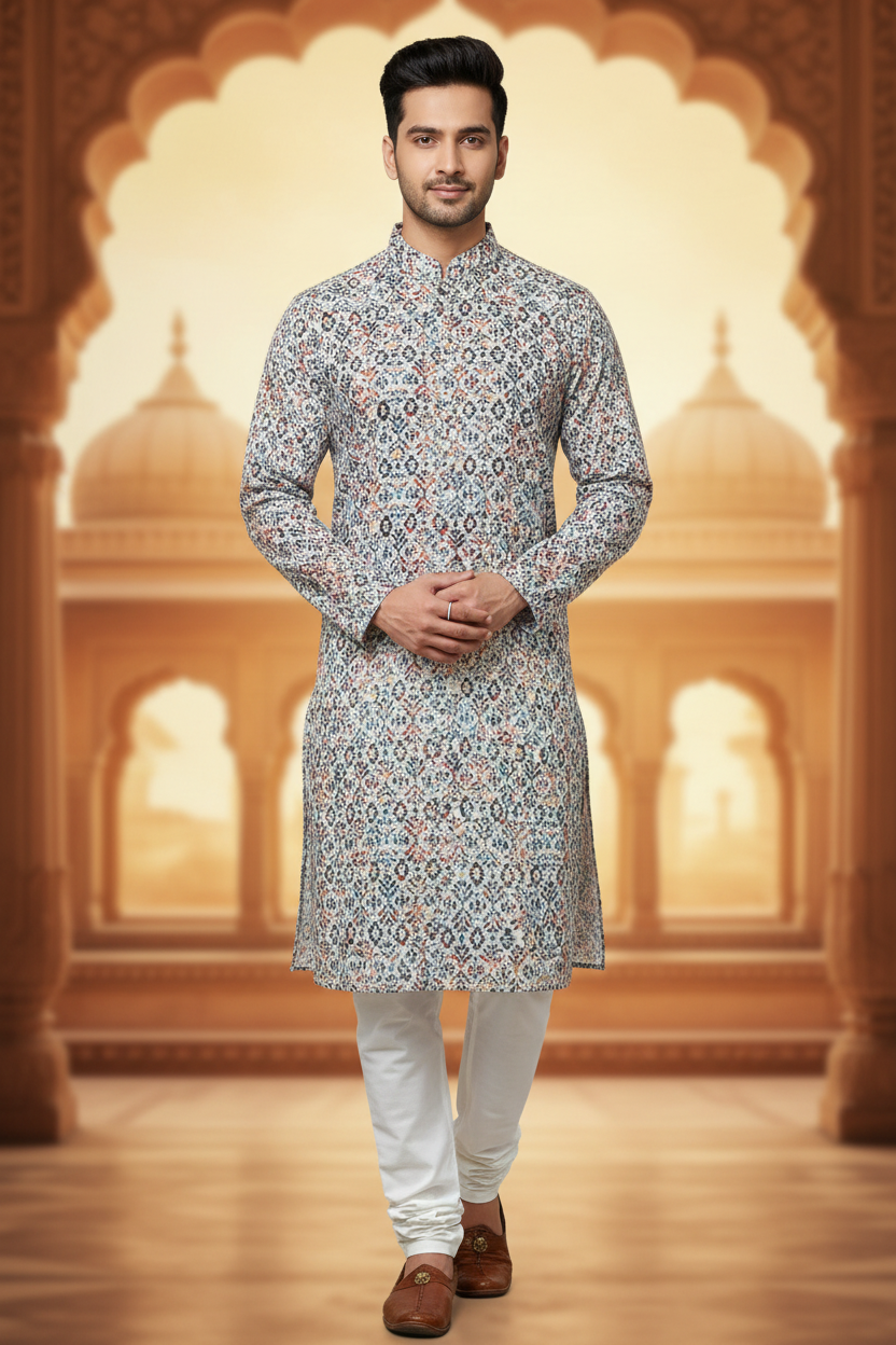 Mens Printed kurta set