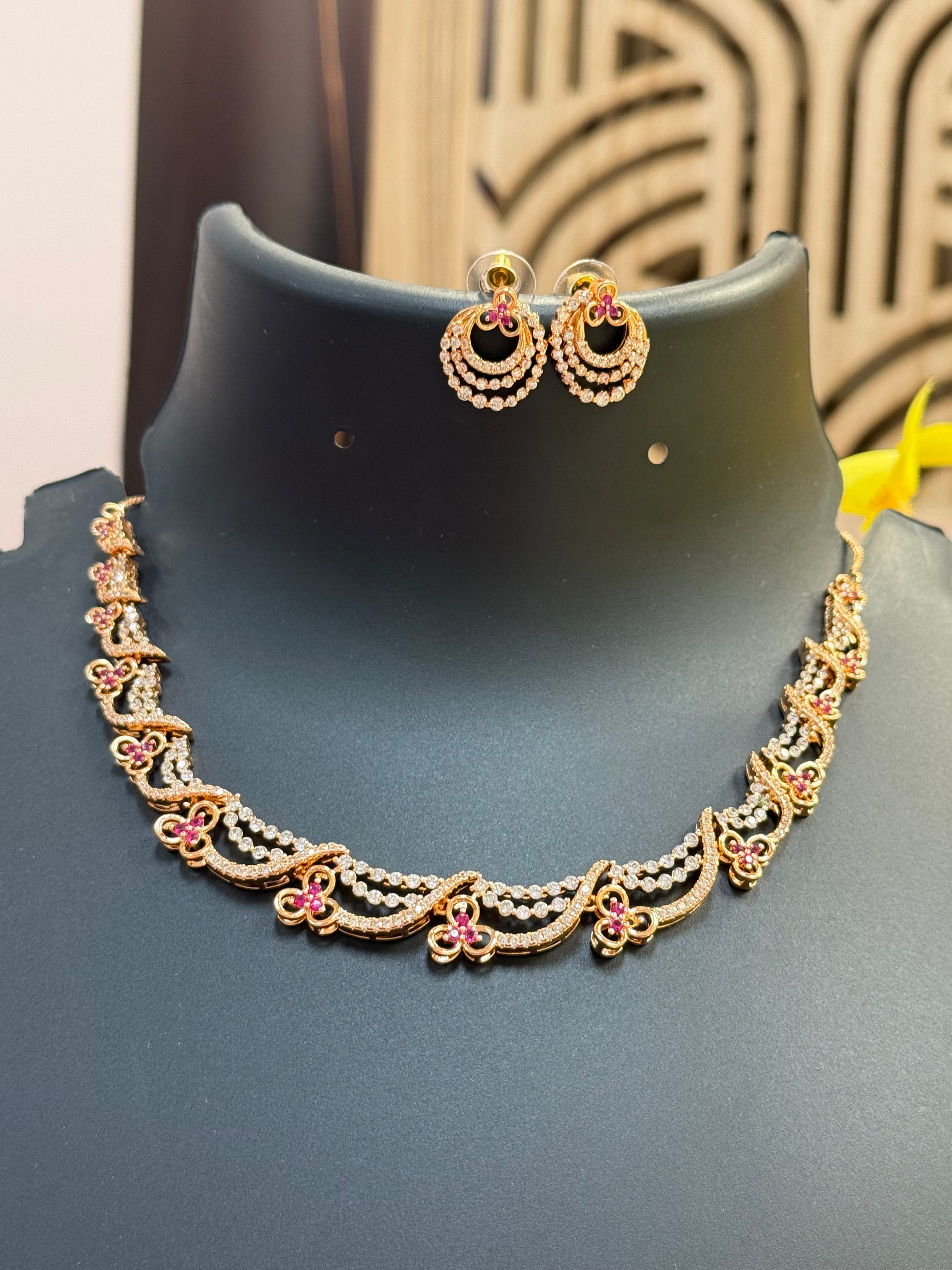 Party Wear - Rose Gold Necklace set